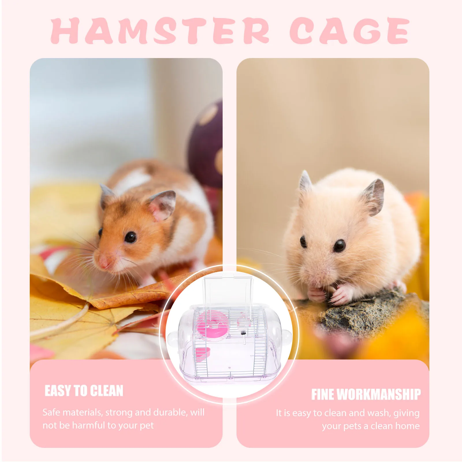 

Traveling Small Animal Carrying Cage For Hamster Rabbit Guinea Pig Pet Supplies Hamster Villa Base Cage Plastic Pet Carrier Box