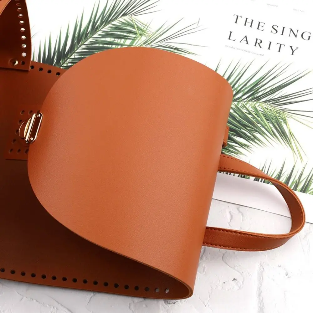 Couro do plutônio diy tecido mochila conjunto artesanal diy bolsa de couro alça ajustável saco de crochê kit uso viagem