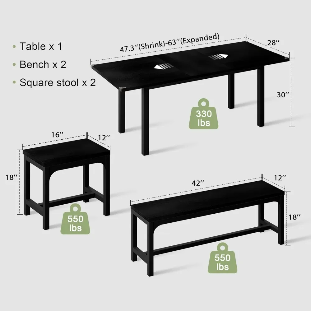 5-Piece Dining Table Set, 63