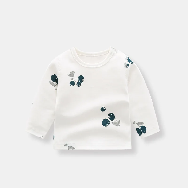 0-3T Newborn Kid Baby Boys Girls Clothes Print Long Sleeve Cotton T Shirt Cute Sweet Casual Plain Tshirt Loose Top Tee Outfit