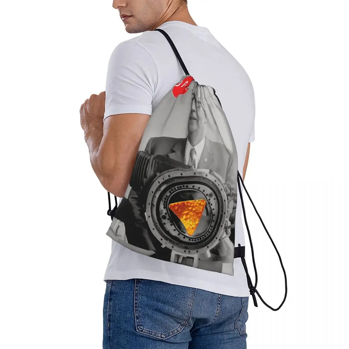 Mochila de motor giratorio Felix Wankel para hombre y mujer, bolso con Cordón portátil, paquete de bolsillo para zapatos, bolsa de libros para estudiantes