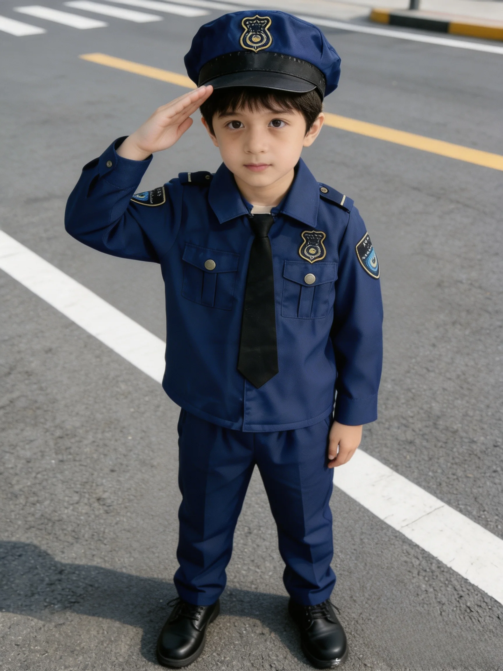 Halloween Kids Police Uniform Set Boys Officer Cosplay Costume Party Fancy Dress Outfit