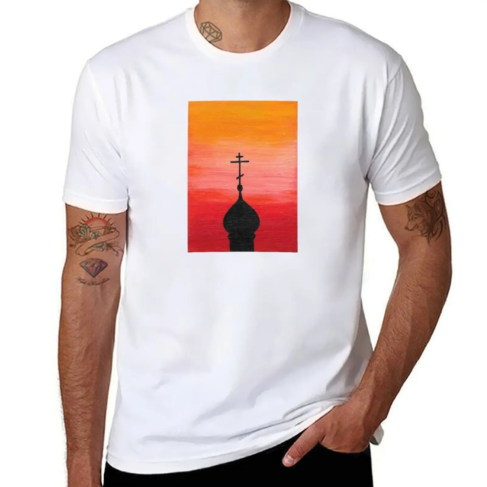 

Orthodox Church at Sunset T-Shirt t shirt man casual man t shirt graphic T-Shirt
