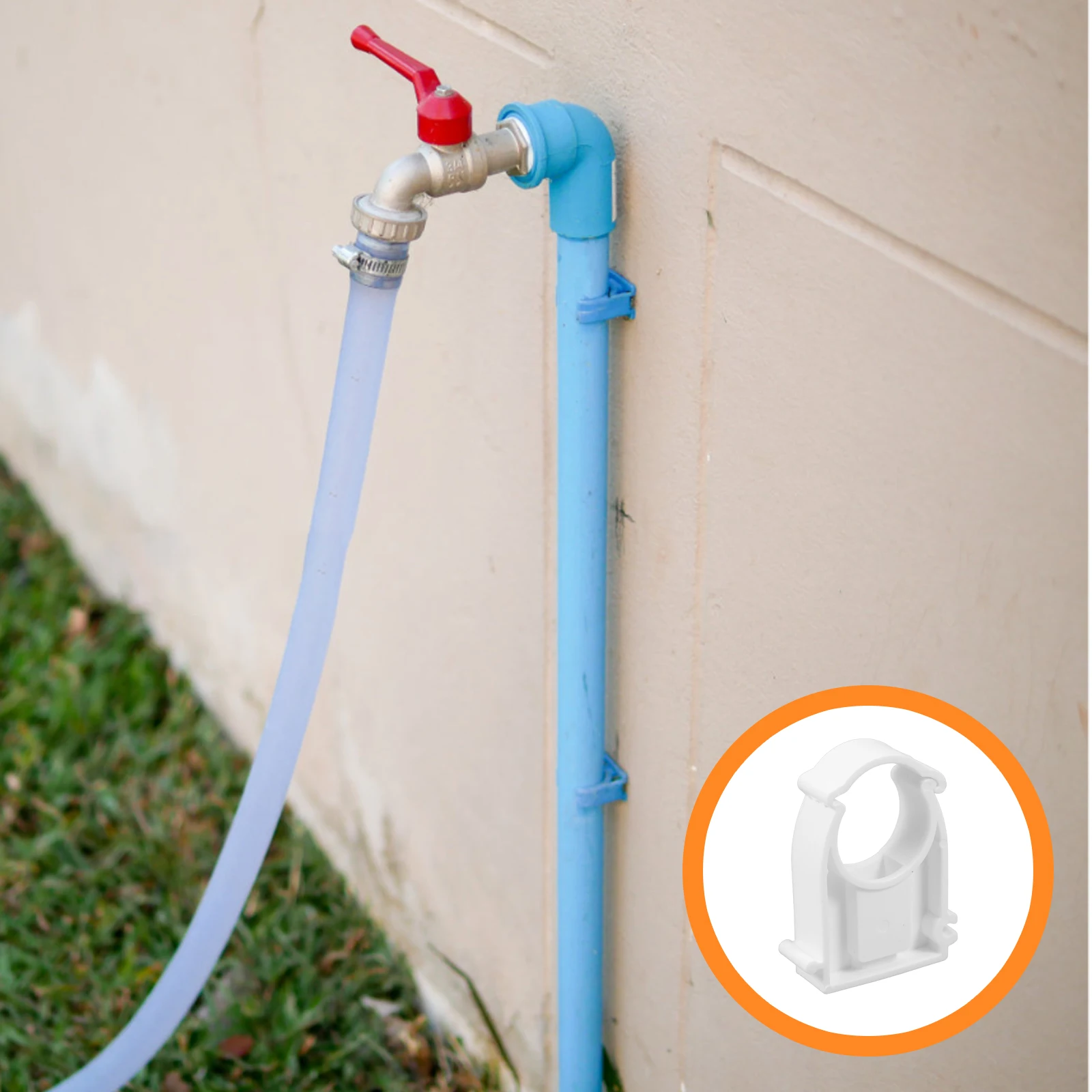 100pcs Pipe PVC Durable Hose Clamps Cable Mounting Brackets Plastic Clips Frame Fixation Water Electrical Projects Tube Clamps