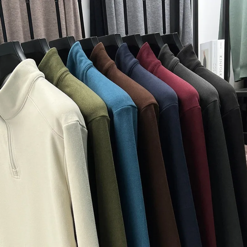 تصنيف # 1! بولو صوف مزدوج الجوانب للرجال 300 جرام، دفء عالي المرونة، هوديي رياضي مبطن بالصوف 8 ألوان