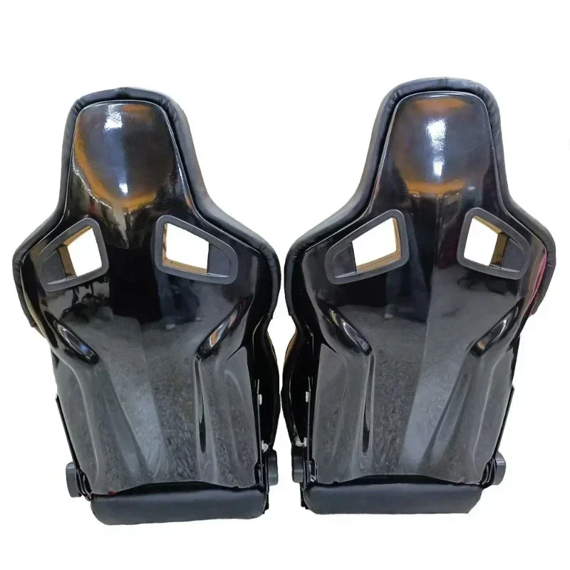 2PCS 10 Fiberglass Comfortable Racing Adjustable Luxury Leather Fabric Car Vehicle Seats 39R