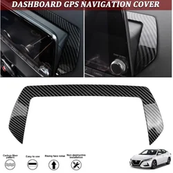 Carbon Fiber Style Interior Dashboard Navigation Multimedia Touch Screen Panel Frame Sticker For Nissan Sylphy Sentra 2020 -2022