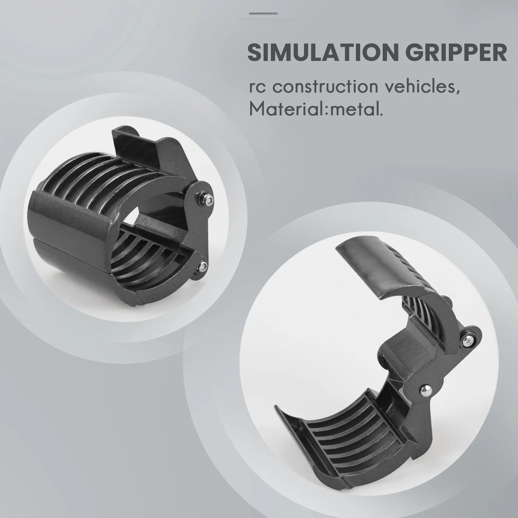 FULL-Metal 570 Simulation Claw Gripper Pickup Hand For Huina 570 1570 Excavator 1/14 16 Channel RC Car Parts,Black
