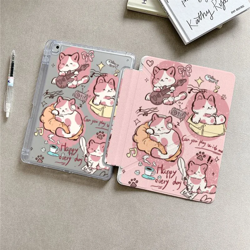 

Cute Note Kitten Home Coffee For iPad Pro Air 13 11 M5 M4 M3 M2 2 1 11th A16 12.9" 10 9 8 7 6 5 Th Mini 7 6 5 4 7.9" Case