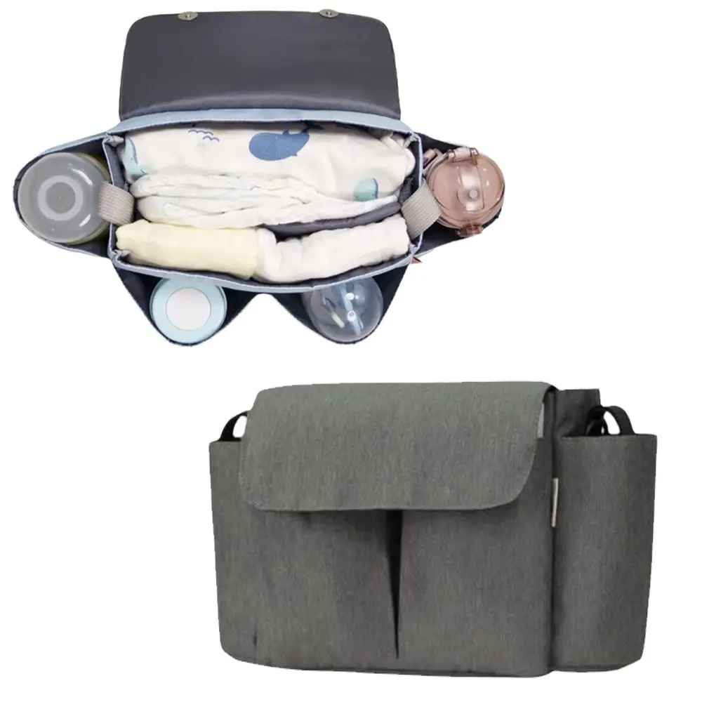 

Large Capacity Stroller Storage Bag with Bottle Holder Multifunctional Crossbody Diaper Bags Space Saving Adjustable Straps