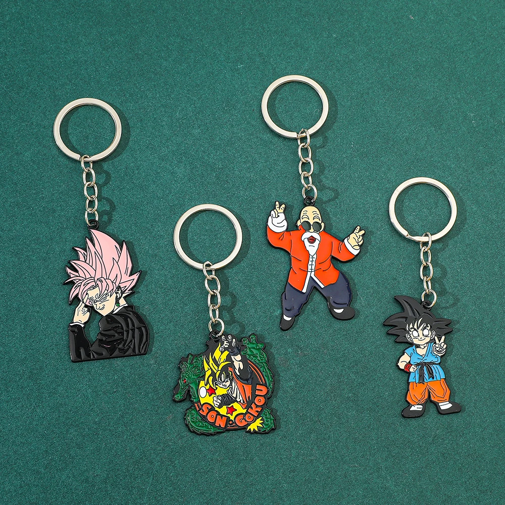 Dragon Ball Z Keychain Anime Son Goku Roshi & Black Goku Metal