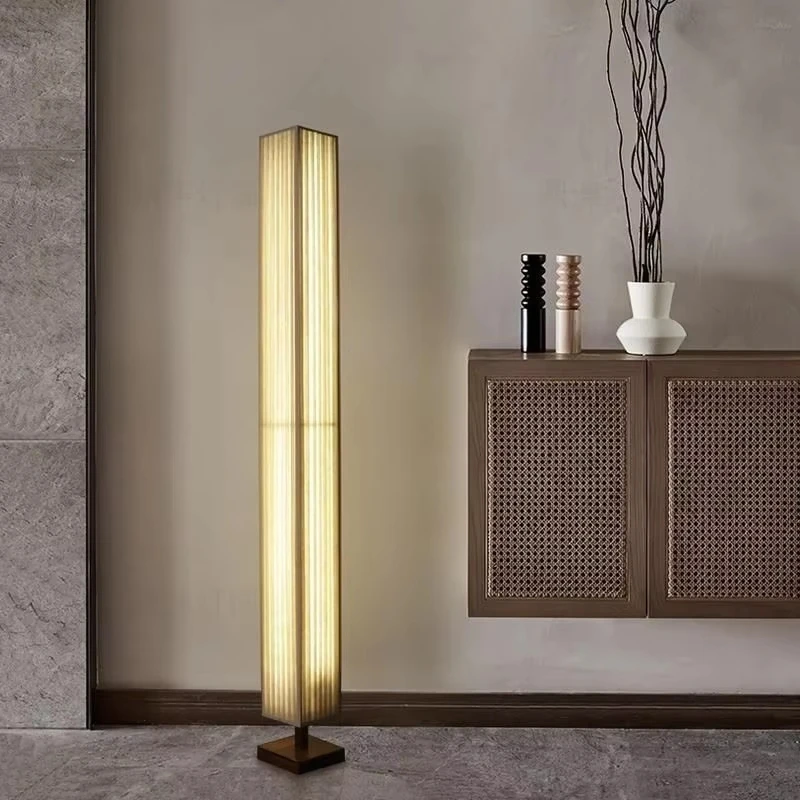 

Chinese Style Wooden Floor Lamp Living Room Sofa Side American Retro Vertical Light Luxury Bedroom Study Room Stand Lighting
