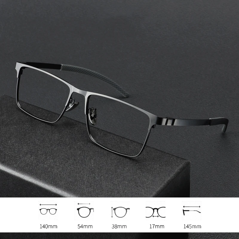 

Titanium Sports Eyeglasses Frame Male Screwless Men's Large Face Myopai Glasses Non-Slip Anti Blue Light Reading Glasses for Men