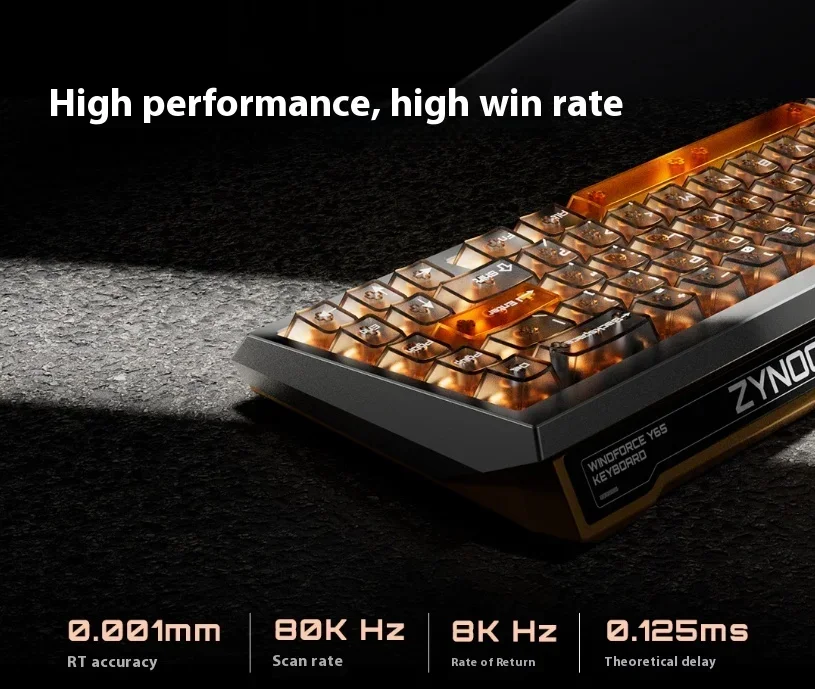 ZYNOO Y65 Magnetic Switch Keyboard Wired Gaming Aluminum Alloy 8K RGB Mechanical Keyboard 0.001mm RT Gasket Keyboard PC Gamer