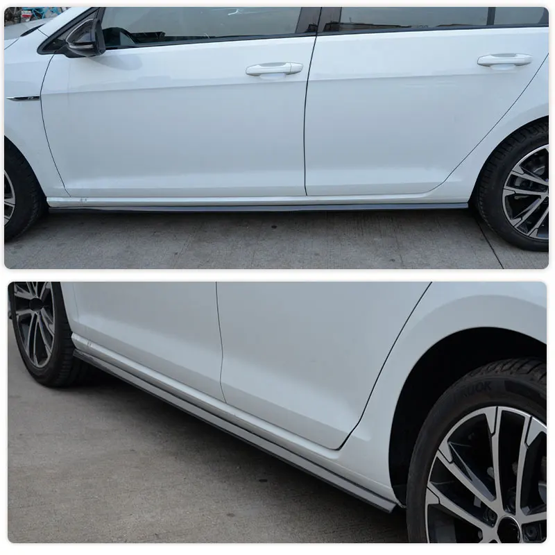 Car Side Skirts Extensions Carbon Fiber for VW Golf 7.5 R-Line R Hatchback 2017 2018 Side Door Bumper Apron Lip Body Kits