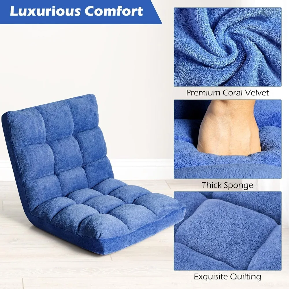 كرسي Best-Floor، كراسي ألعاب الفيديو مع دعم خلفي، 14 وضعًا قابل للتعديل، إطار فولاذي معدني، مرجاني ناعم - الأفضل #4