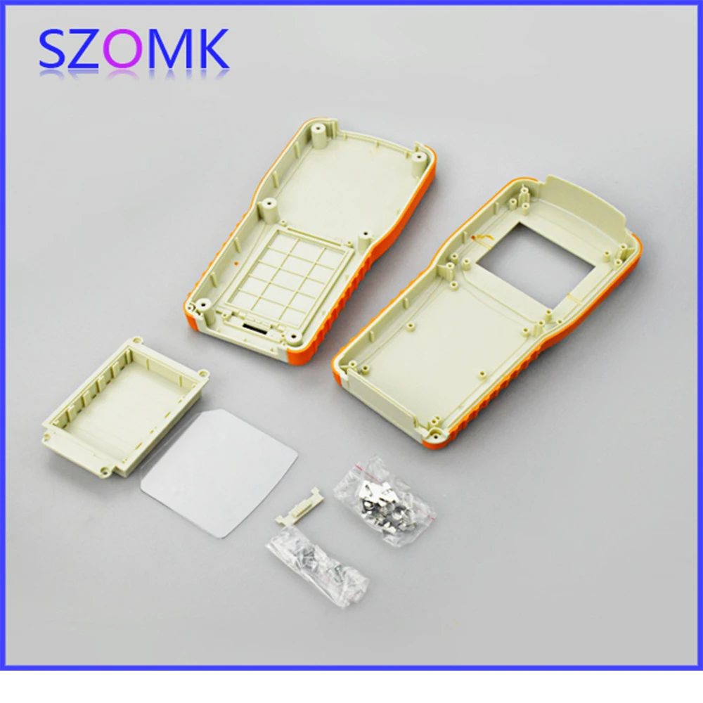 SZOMK 1Pieces 220*107*40mm orange plastic abs project enclosure housing with 5 x AA battery holder lcd display control box