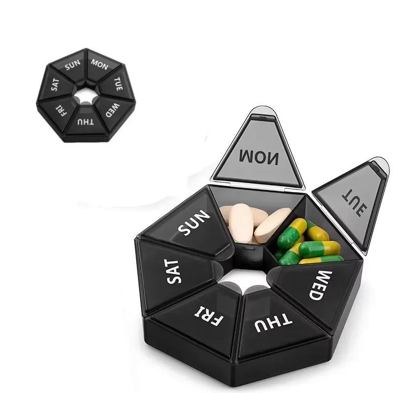 1/2/3pcs 7Days Weekly Pillbox Tablet Medicine Storage Case Drug Container Pill Organizer Weekly Capsule Pill Box Color Organizer