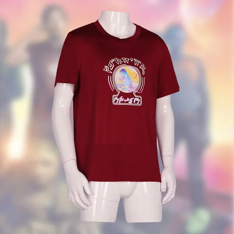 فيلم حراس المجرة المجلد 3 نجوم لورد تأثيري ازياء حمراء بلايز قصيرة الأكمام تي شيرت هالوين زي للجنسين المحملة الكبار C