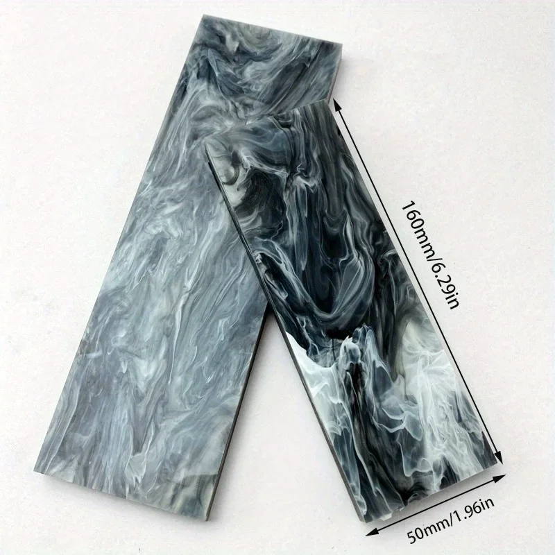 1 قطعة DIY مقبض السكين الفراغات الاكريليك سكين غمد مع نمط الرخام شفرة مثبتة سكين الملحقات 120X40X6.5 مللي متر/160X50X6.5 مللي متر