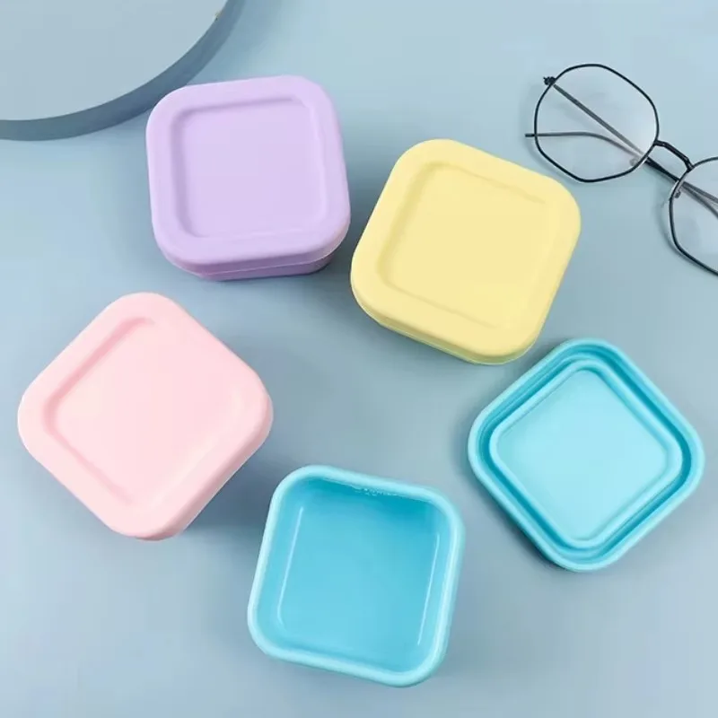 1Pc Silicone Baby Lunch Box with Lid Fresh Storage Steamed Food Container Summer Ice Cube Mold for Infant