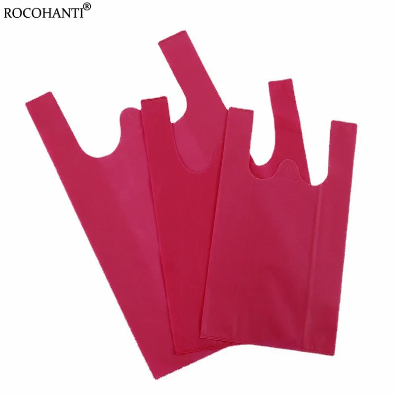 

10x Hot Selling Wholesale Custom Thank You Non Woven Shopping Bags Vest Handle Type Carrier Grocery Bags Non-Woven