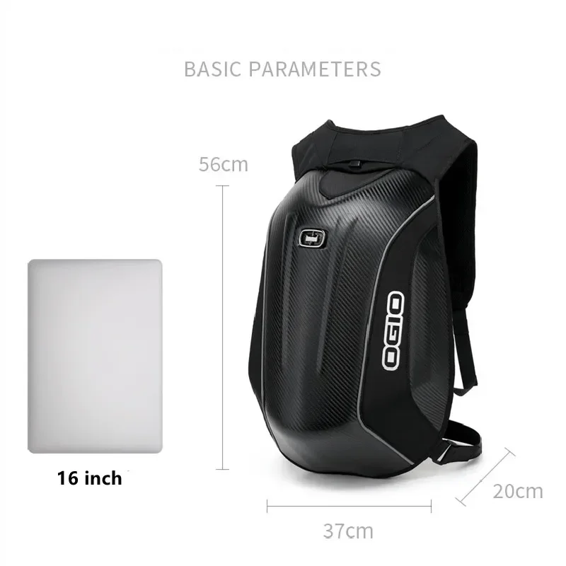 For OGIO 30-48L Motorcycle Carbon Fiber Hard Shell Backpack Waterproof Moto Racing Storage Travel Bag Full Face Helmet Bags