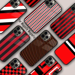 Milan Stylish Stripe Design Magnetic Phone Case For APPLE iPhone 17 Air 16 14 13 12 Pro Max 15 Plus Charge With MagSafe Cover