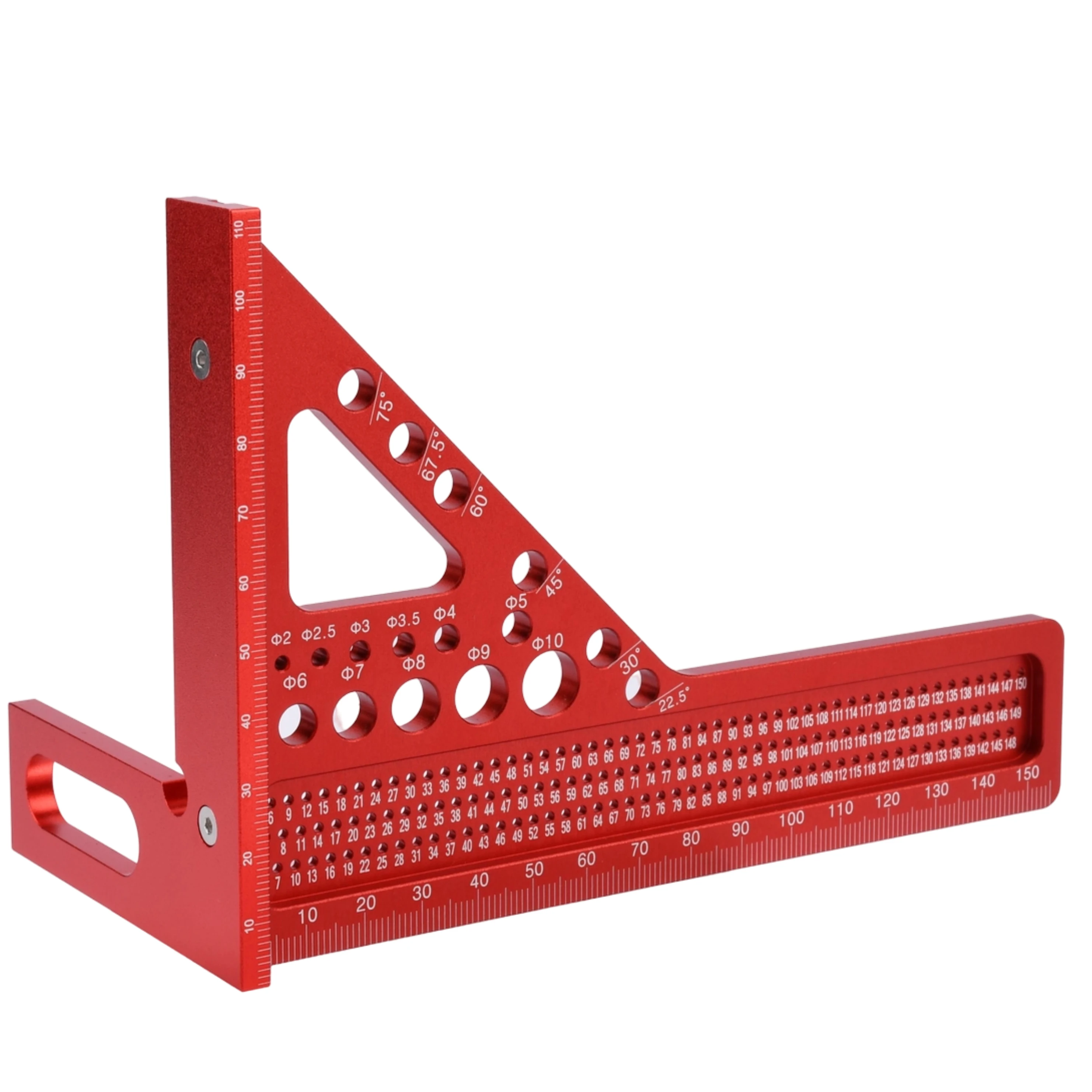 

Aluminum Alloy T-Shaped Right Angle Protractor 3D Multi-Angle Measuring Ruler with T-Shaped Hole And Pin for Line Drawing Tool