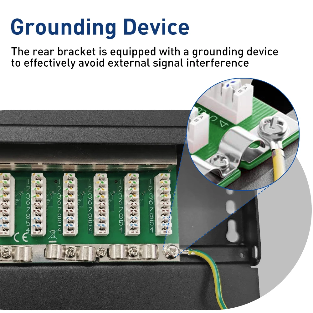 ZoeRax 10Gbps CAT6a Patchpanel 8/12 Port 1U Desktop- & Wandmontage Abgeschirmt für RJ45-Buchse LAN-Netzwerkinstallationskabel – Detail 3