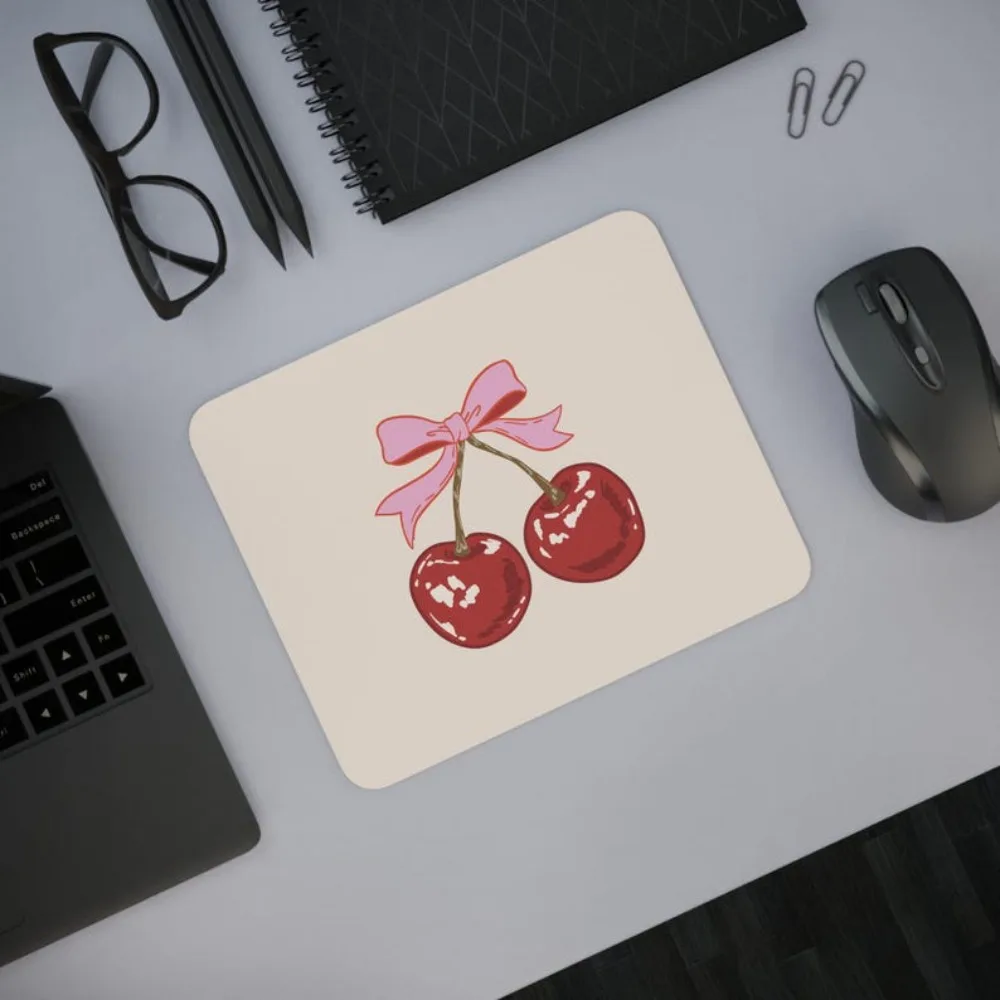 

Cute cherry desktop mousepad a universal desktop decoration PC accessory for gamers and offices, made of high-quality rubber