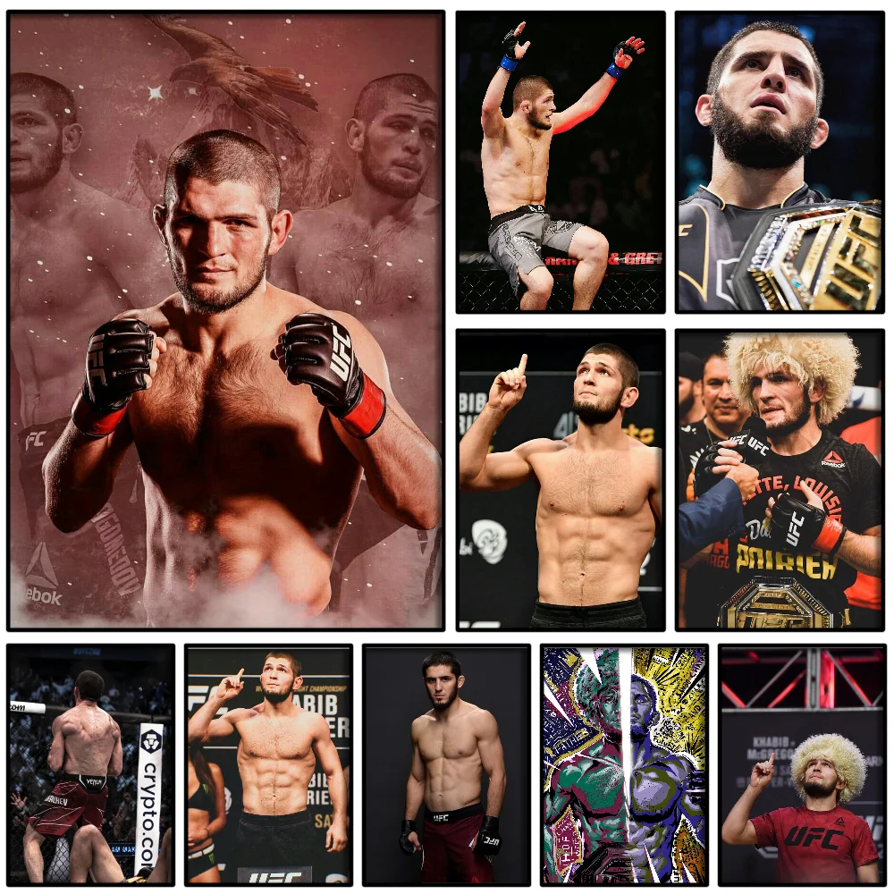 1PC UFC Islam Makhachev Poster Self-adhesive Art Waterproof Paper Sticker Coffee House Bar Room Wall Decor