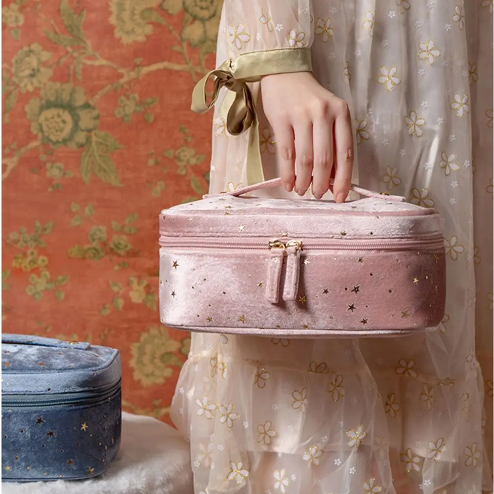 

Star Large Capacity Wash Handbags Multifunctional Storage Bags Velvet Cosmetic Bag Makeup Bag Toiletry Case Lipstick Bags