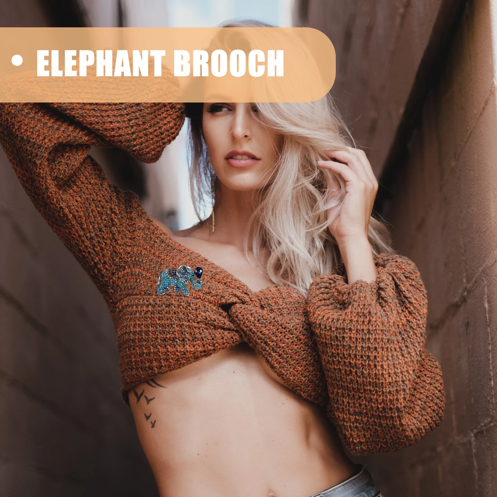 

Elephant Brooch Charming Alloy Creative Design Party Costume Decoration Rhinestone Fashion Clothes Suit Accessory