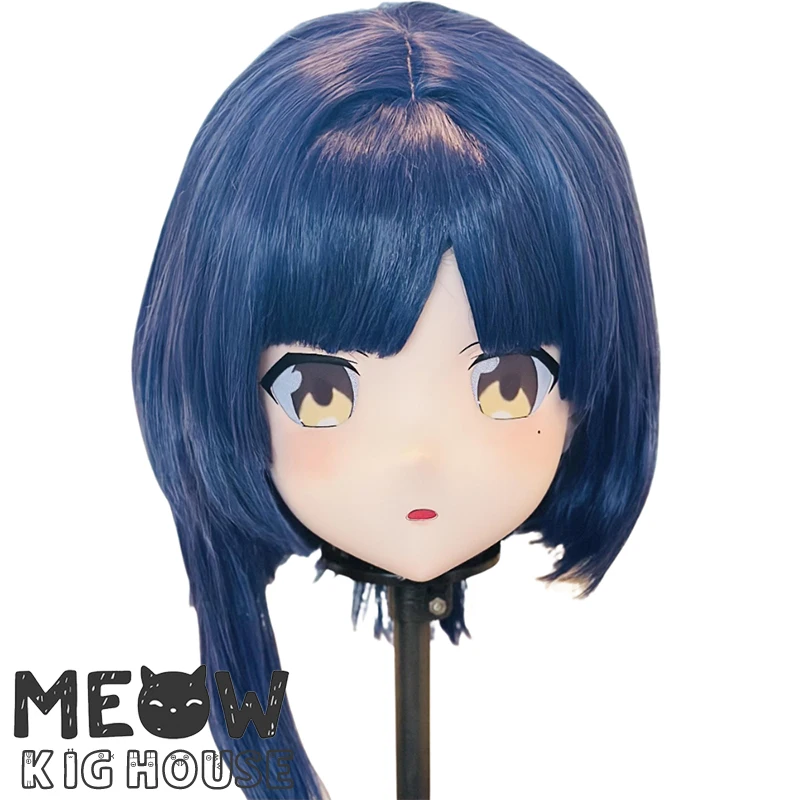 (MEO528) Customize Handmade Full Head Lockable Crossdress Male to Female Japanese Cartoon Anime Game Character Kigurumi Mask