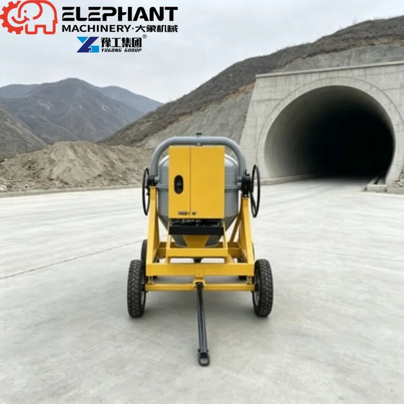 Mini Self Loading Diesel Concrete Mixer, 280L Reverse Drum Cement Mixing Machine For Construction
