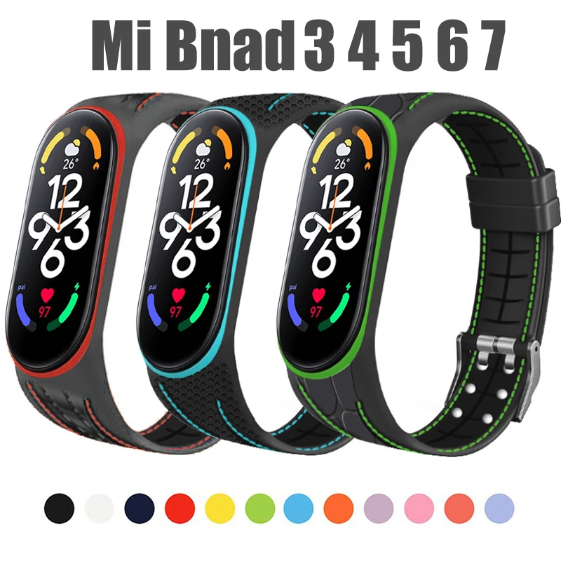 

Bracelet For Xiaomi Mi band 7 6 Strap miband4 miband5 miband6 Replacement Silicone SmartWatch Wristband beacelet Mi band 3 4 5