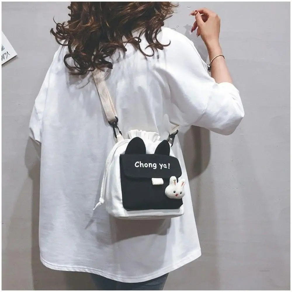 Canvas Shoulder Women\'S Bag Small Korean Fashion Messenger Crossbody Bag For Girl Students Cotton Cloth Female Handbag Wholesale