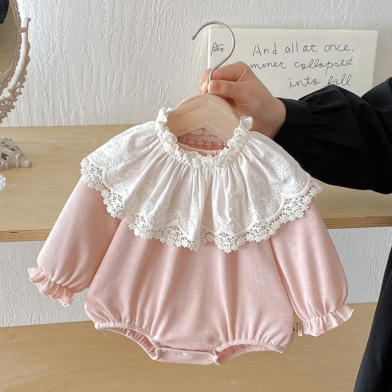 

2025 New Autumn Newborn Baby Girls Bodysuits Long Sleeved Cotton Infant Baby Girls Jumpsuit 0-24M Baby Girl Clothing