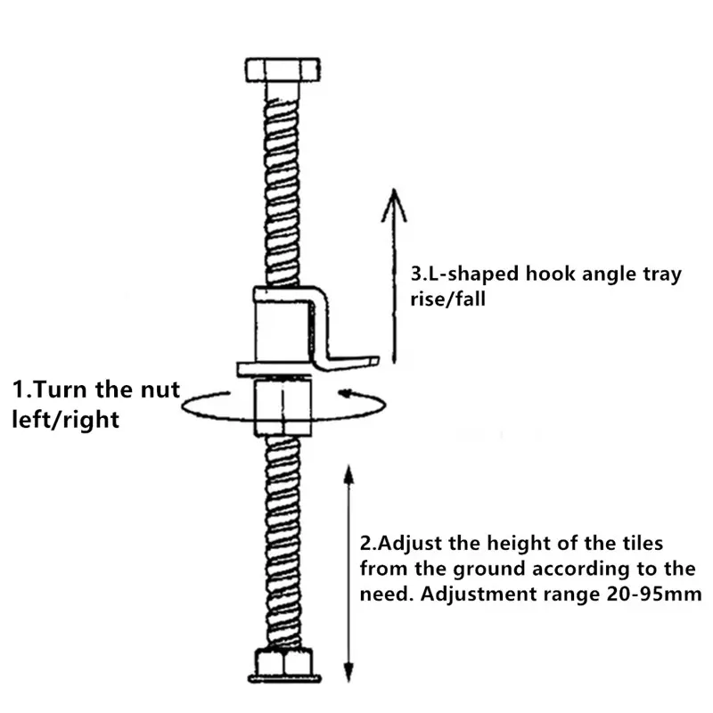 Manual tile Locator Wall Tiles regulator Height Adjustment Positioner Leveler Ceramic Fine Thread Rising Leveling Tool wholesale