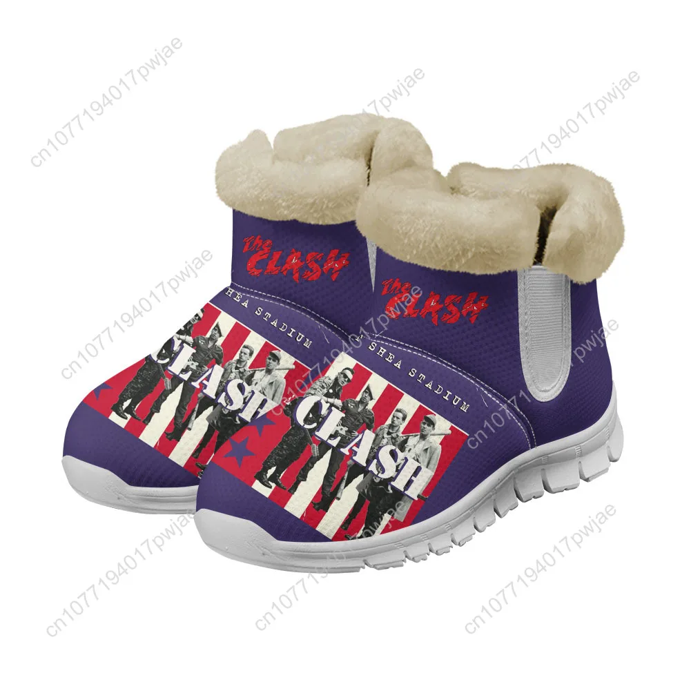 حذاء The Clash Rock Band Snow Boots للرجال Yugi Muto مطبوع للنساء المراهقات يحافظ على الدفء كاجوال خفيف الوزن أحذية رياضية مخصصة