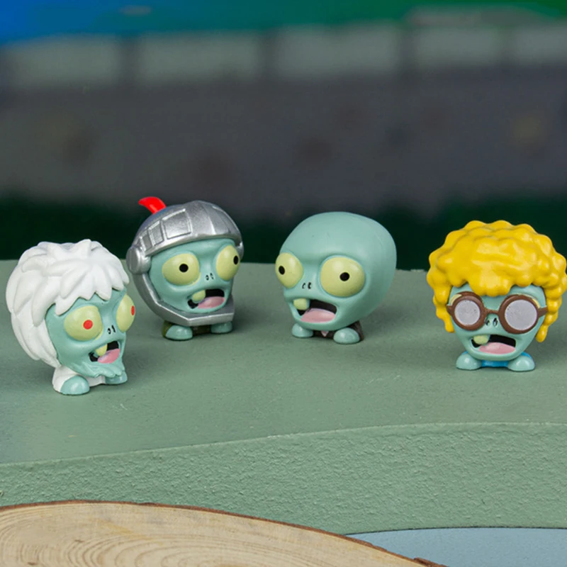 Plants Vs Zombies Q version plant zombie mini ornaments Random lucky bag 4 styles Action Figures Anime collection ornaments Toys