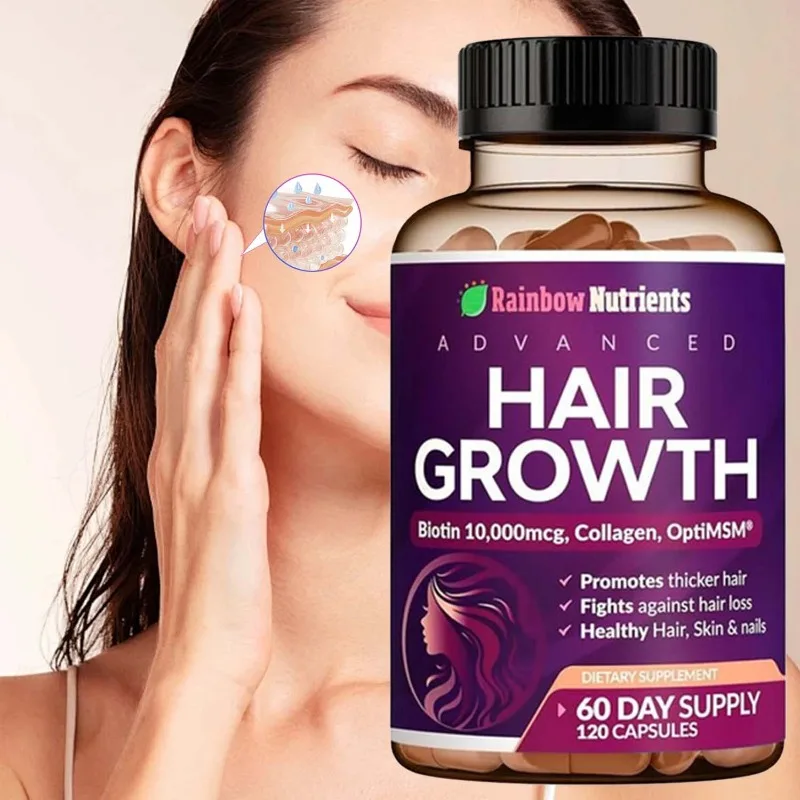 

Hair Growth Vitamins - Prevents Hair Thinning and Hair Loss, Makes Hair Thicker and Longer, Skin Antioxidant