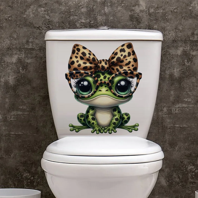 1 pegatina divertida de rana leopardo para mujer, pegatina de pared para el hogar a prueba de agua, utilizada para pared, baño, gabinete, puerta,