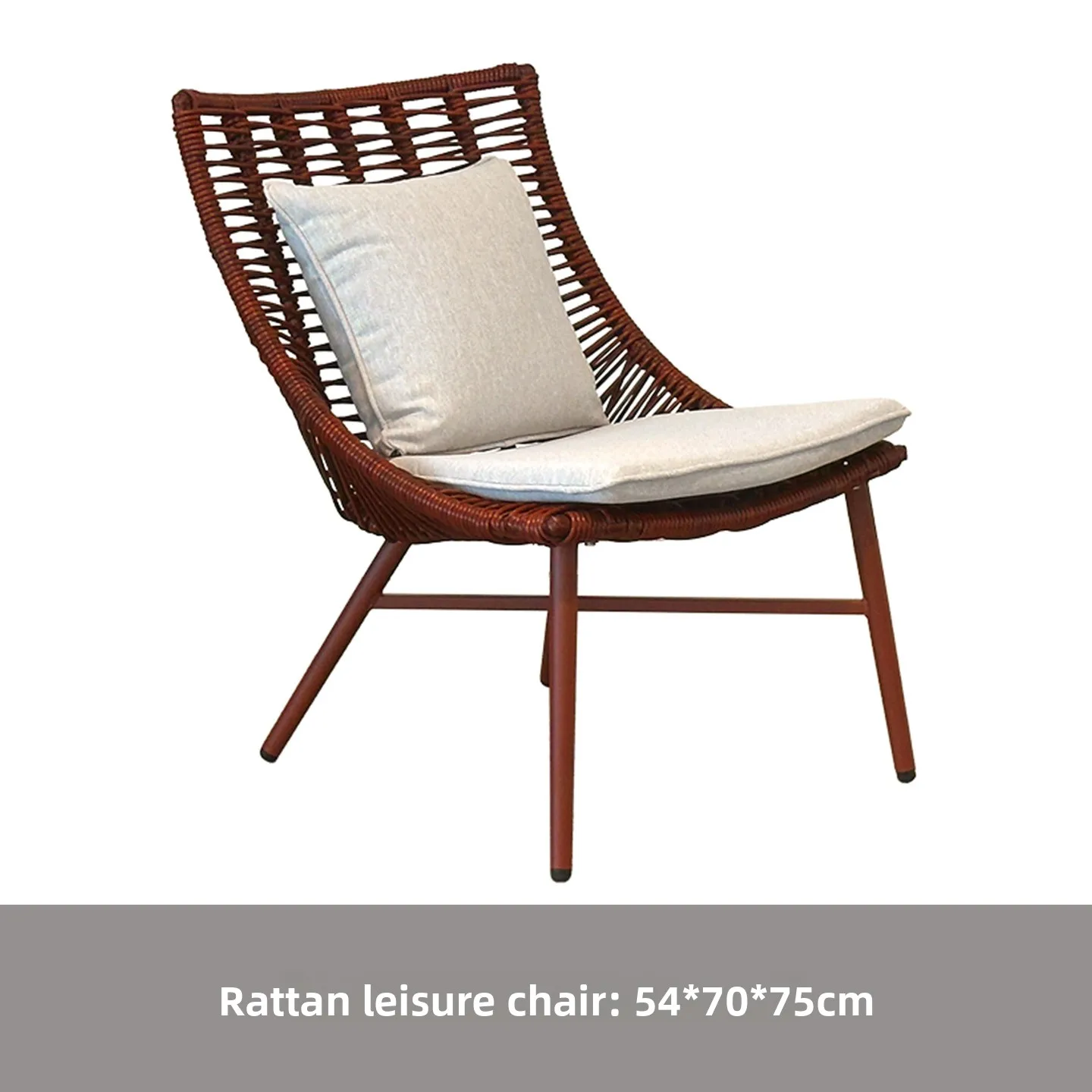 #Modern Outdoor Courtyard Balcony Small Three-Piece Set Waterproof Sunscreen Hand-Woven Rattan Metal Frame Leisure Coffee Table
