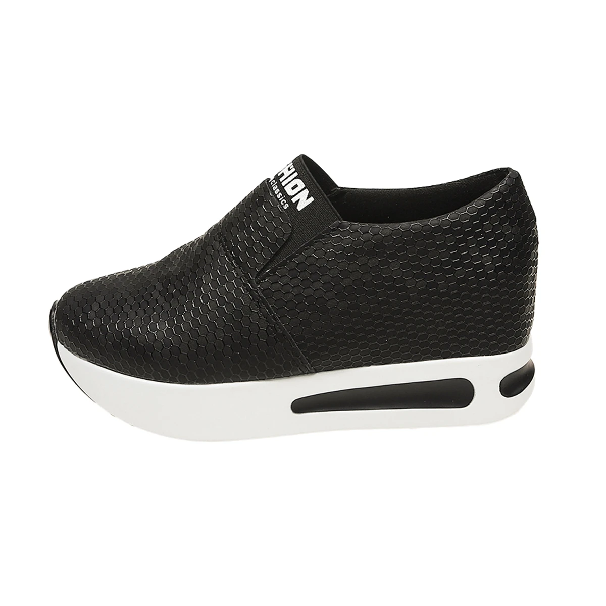 Damen-Sneaker mit verstecktem Absatz zur Erhöhung der Körpergröße, atmungsaktives Mesh, Slip-On-Plattform, lässige Alltagsschuhe zum Gehen. – Detail 18