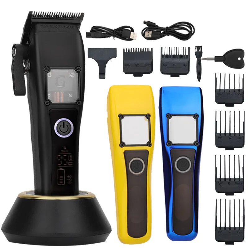 RESUXI 2024 New 9500 RPM G-28 Hair Trimmer High-power High-speed Hair Clipper DLC Blade Electric Hair Cutting Machine with Base