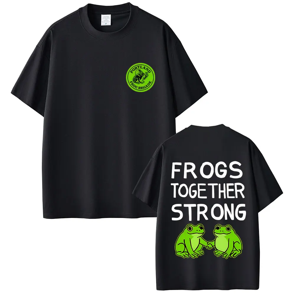 

Frogs Toge Ther Str Ong Funny Meme T-shirt Men Women Hip Hop Punk Rock T Shirts Male Casual Vintage Cotton T-shirts Streetwear