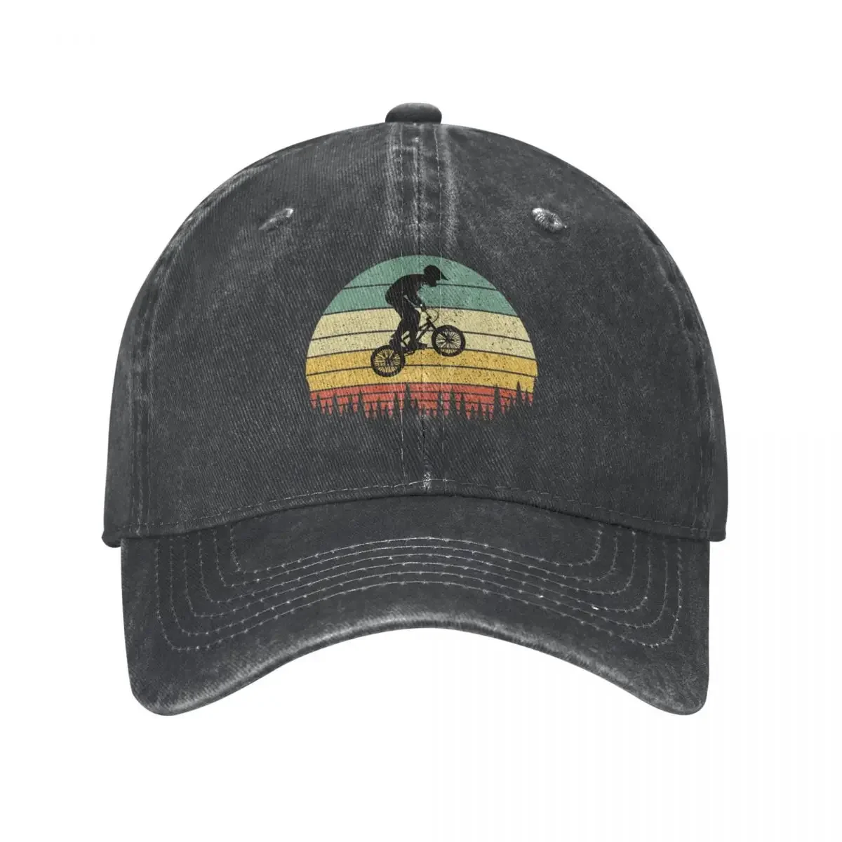 BMX Bike Boy Jumping Over Trees at Sunset Cowboy Hat Anime Sunhat Women's Beach Men's