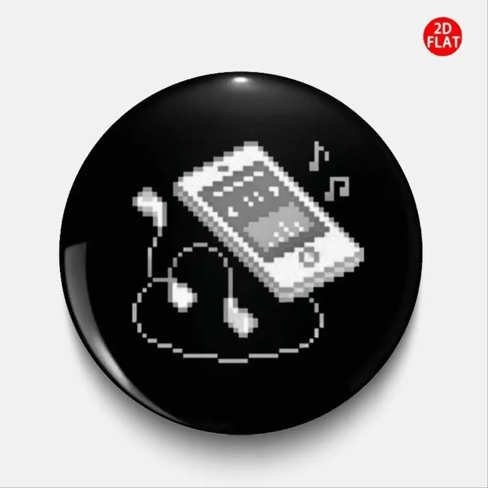 Pixel Style Retro Music Player Brooch Pin Badge Classic Fashion For Jeans Clothes Backpacks Hats Gift S
